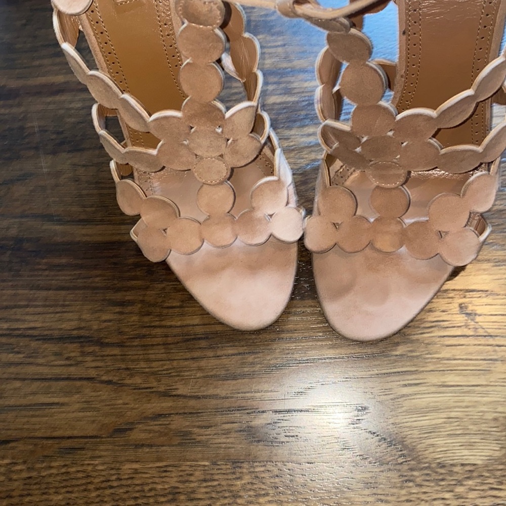 ALAÏA Suede Laser Cut Strappy Sandals - Picture 7 of 12